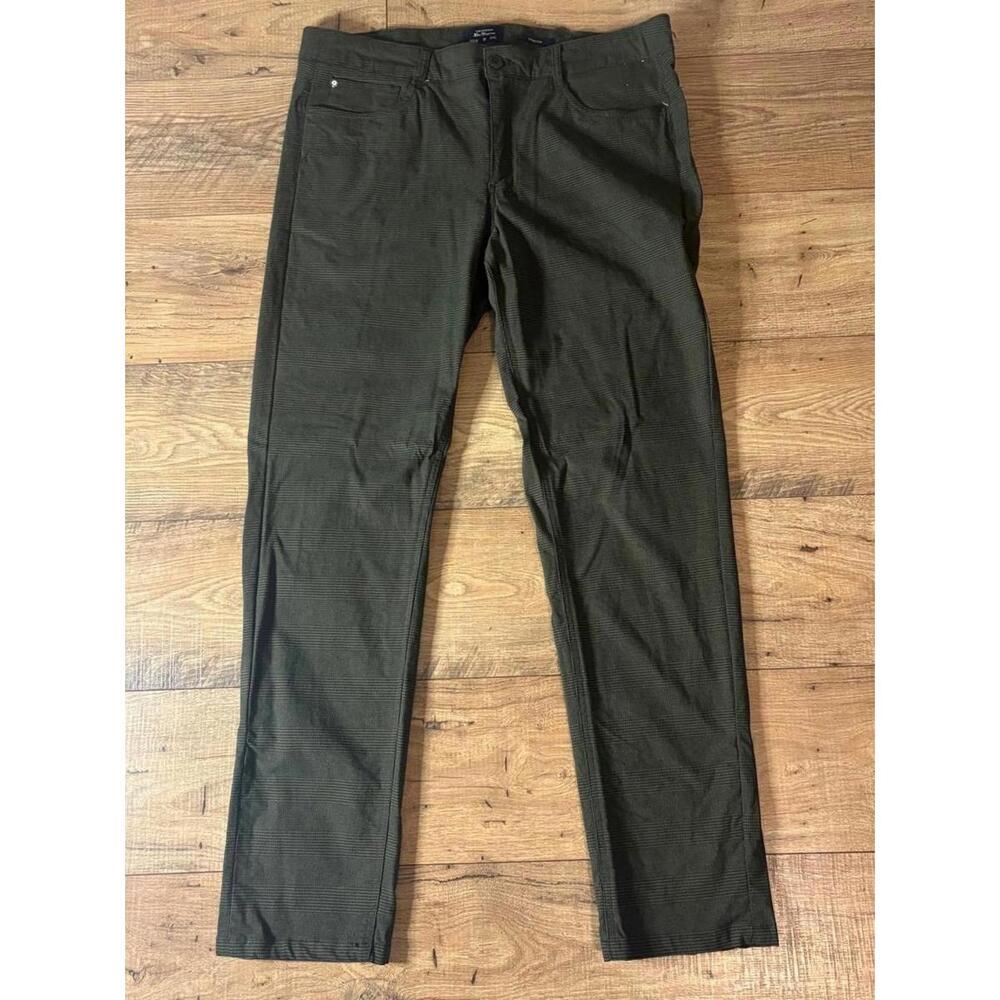 Ben Sherman Men's Stretch Casual Pants 36W 34L Olive Green